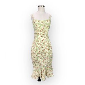 Vintage Betsey Johnson Rose Print Gingham Dress